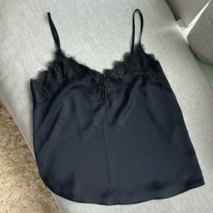 Abercrombie black silk lace camisole, size M